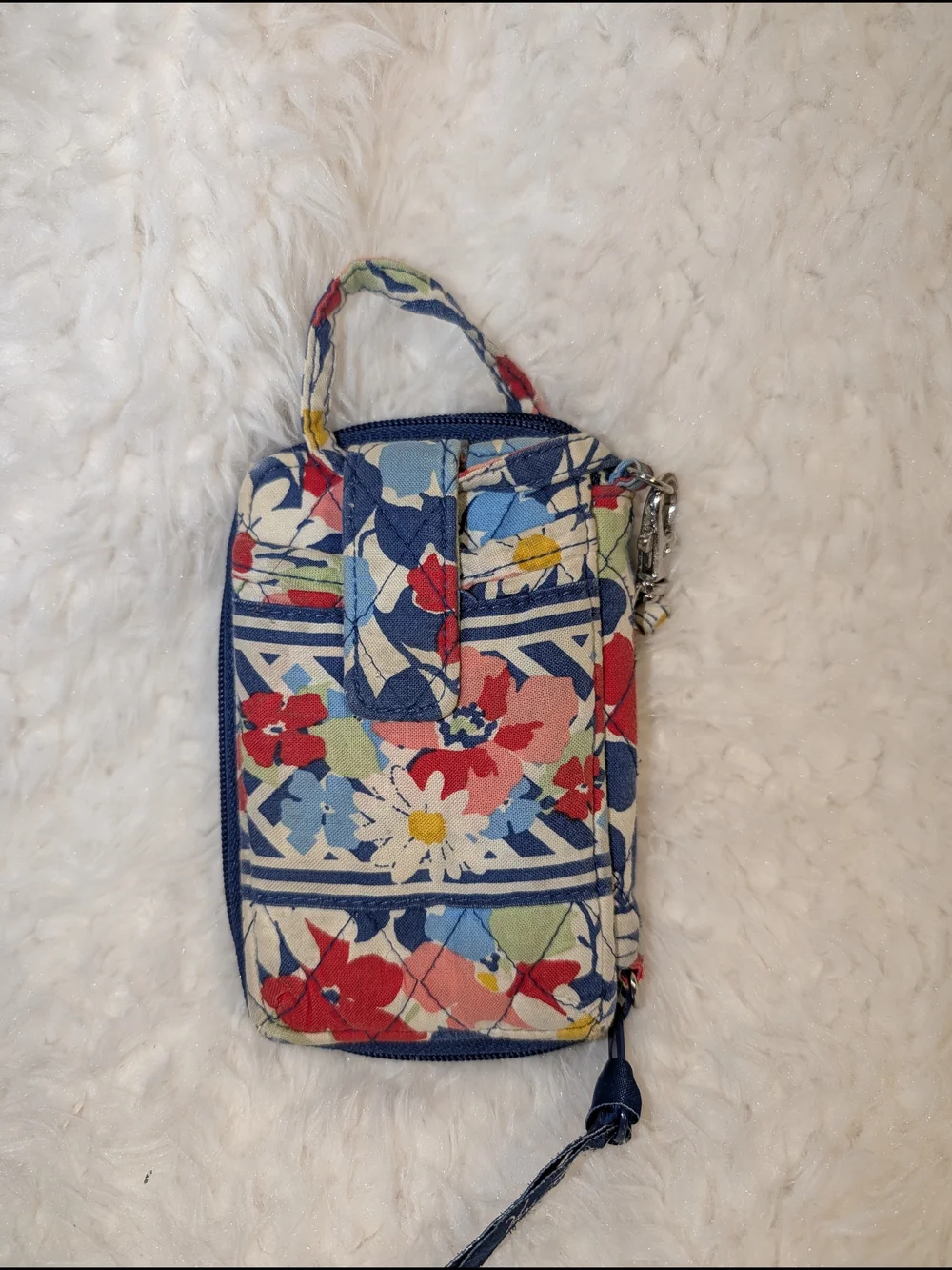 Vera Bradley floral Zip Card Wallet - Blue Multi - Picture 3 of 4